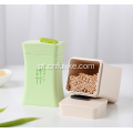 Porta-palitos de plástico de fibra de bambu com tampa de folha